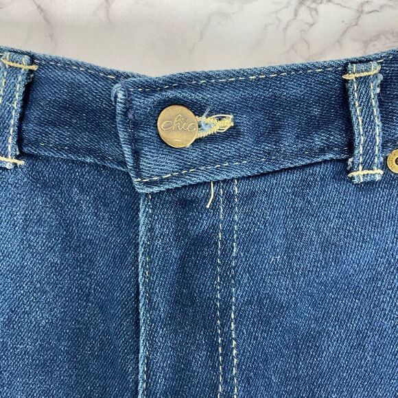 Chic Vintage Custom Cutoff Distressed Blue Denim Jean Shorts 16 - Picture 2 of 6